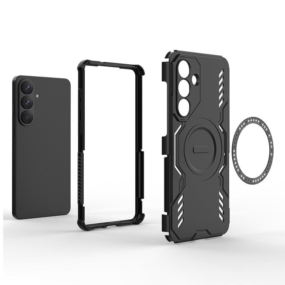 For Samsung Galaxy S26+ Magnetic Case Butterfly Armor Hollow Heat Dissipation PC + TPU Phone Cover