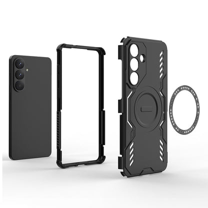 For Samsung Galaxy S26+ Magnetic Case Butterfly Armor Hollow Heat Dissipation PC + TPU Phone Cover