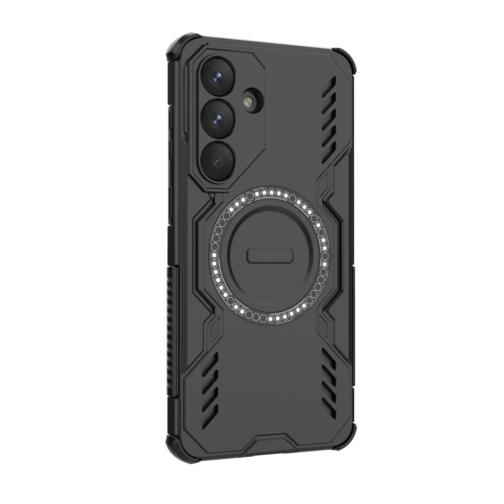 For Samsung Galaxy S26+ Magnetic Case Butterfly Armor Hollow Heat Dissipation PC + TPU Phone Cover