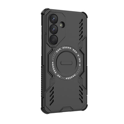 For Samsung Galaxy S26+ Magnetic Case Butterfly Armor Hollow Heat Dissipation PC + TPU Phone Cover