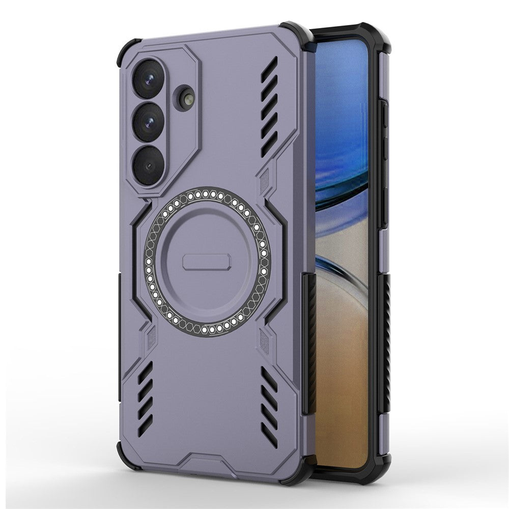 For Samsung Galaxy S26+ Magnetic Case Butterfly Armor Hollow Heat Dissipation PC + TPU Phone Cover