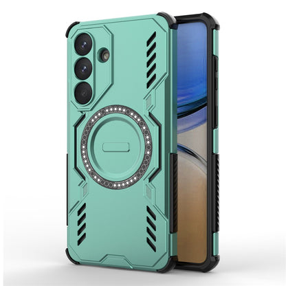For Samsung Galaxy S26+ Magnetic Case Butterfly Armor Hollow Heat Dissipation PC + TPU Phone Cover