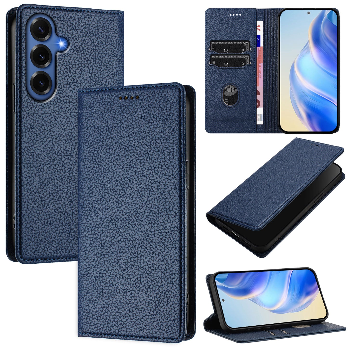For Samsung Galaxy S26+ Wallet Case RFID Blocking Litchi Texture Leather Mobile Cover