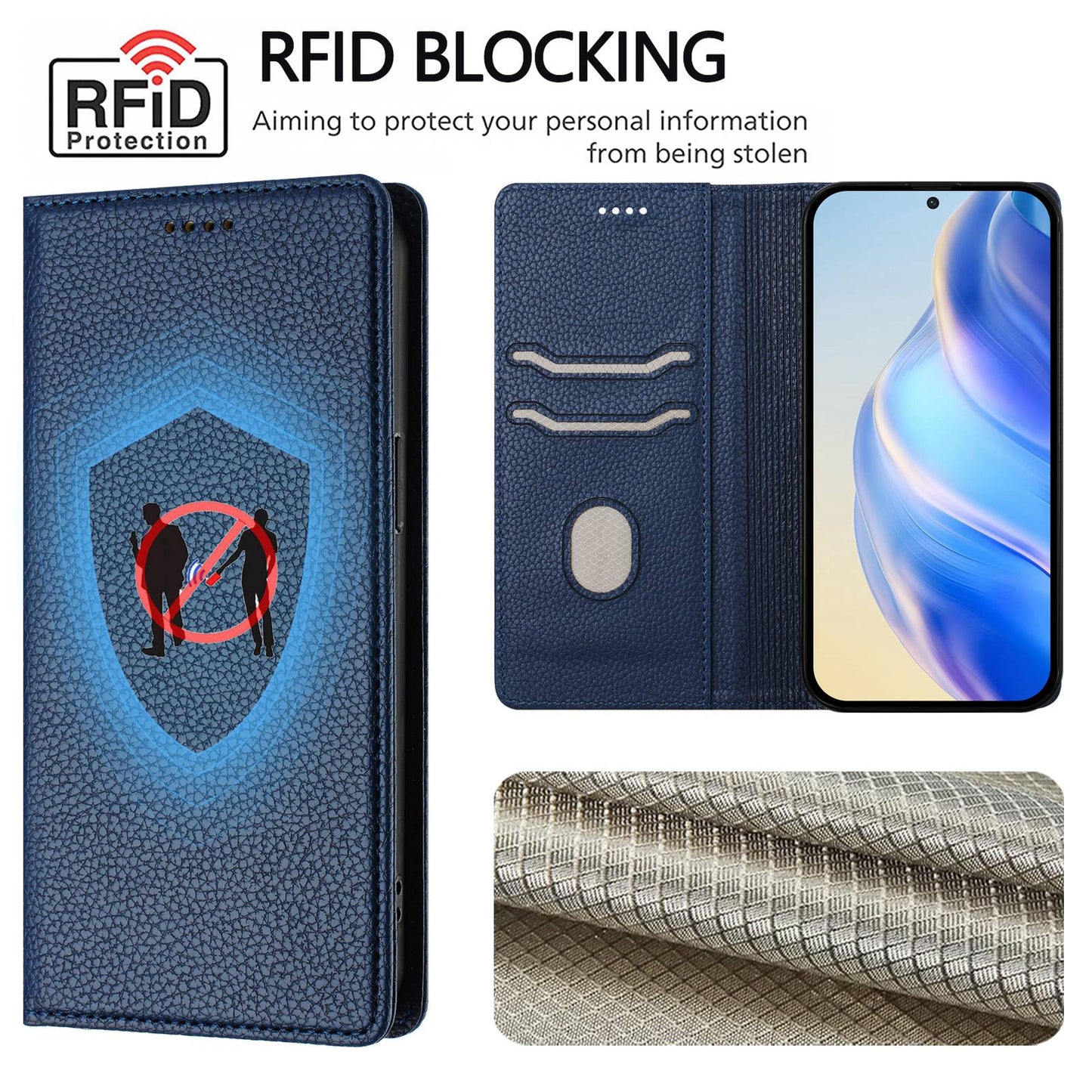 For Samsung Galaxy S26+ Wallet Case RFID Blocking Litchi Texture Leather Mobile Cover
