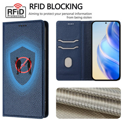 For Samsung Galaxy S26+ Wallet Case RFID Blocking Litchi Texture Leather Mobile Cover