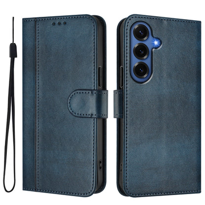 For Samsung Galaxy S26+ Cases Wallet Stand Retro Texture Leather Phone Cover with Lanyard
