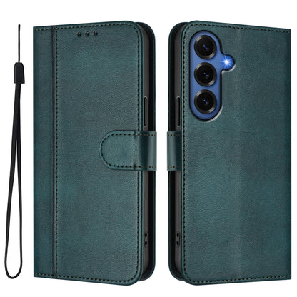 For Samsung Galaxy S26+ Cases Wallet Stand Retro Texture Leather Phone Cover with Lanyard