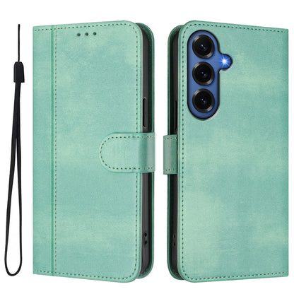 For Samsung Galaxy S26+ Cases Wallet Stand Retro Texture Leather Phone Cover with Lanyard