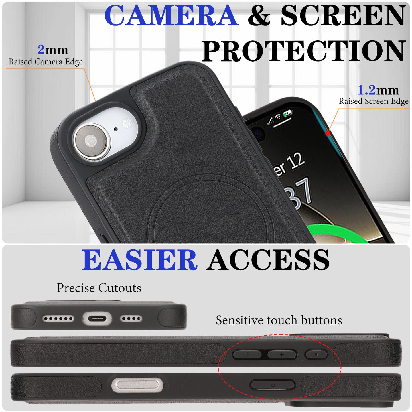 For iPhone 17e / 16e Case Detachable 2 in 1 Leather Wallet Phone Cover Compatible with MagSafe