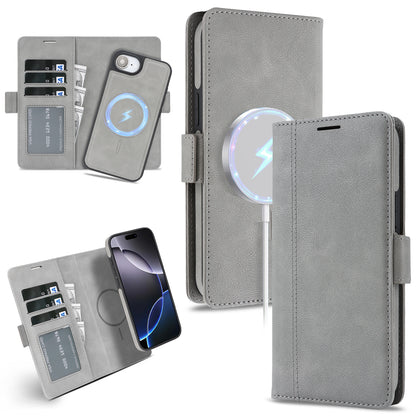 For iPhone 17e / 16e Case Detachable 2 in 1 Leather Wallet Phone Cover Compatible with MagSafe