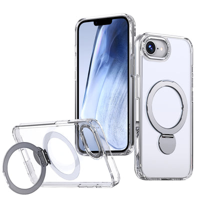 For iPhone 17e / 16e Case Rotating Kickstand Skin-touch TPU + PC Phone Cover Compatible with MagSafe