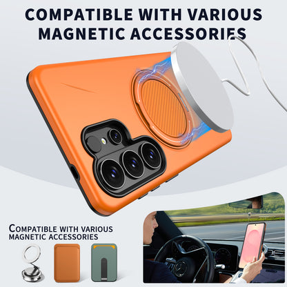 For Samsung Galaxy S26 Ultra Magnetic Case TPU + PC Back Cover with Rotating Kickstand