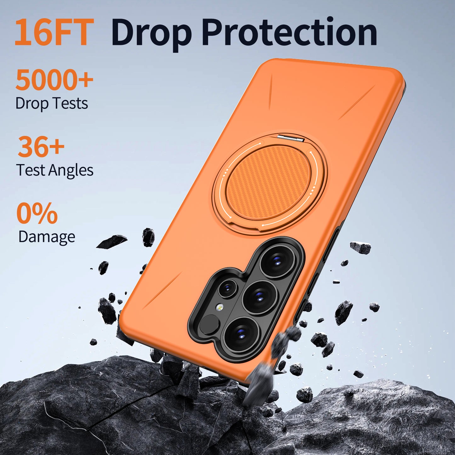 For Samsung Galaxy S26 Ultra Magnetic Case TPU + PC Back Cover with Rotating Kickstand