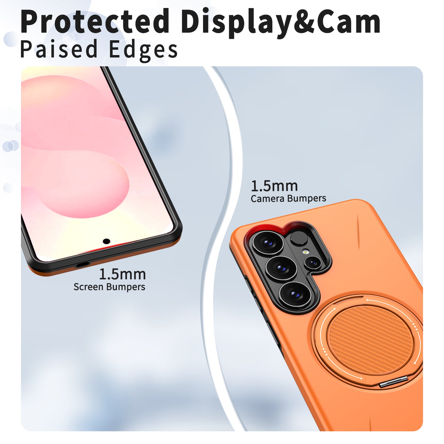 For Samsung Galaxy S26 Ultra Magnetic Case TPU + PC Back Cover with Rotating Kickstand