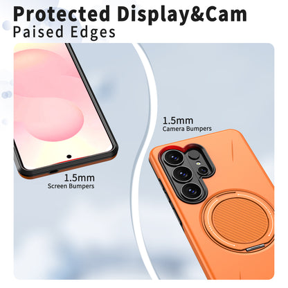 For Samsung Galaxy S26 Ultra Magnetic Case TPU + PC Back Cover with Rotating Kickstand