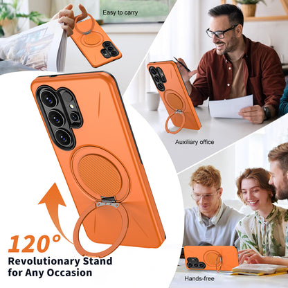 For Samsung Galaxy S26 Ultra Magnetic Case TPU + PC Back Cover with Rotating Kickstand