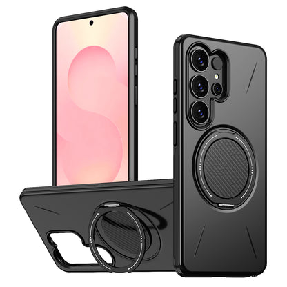 For Samsung Galaxy S26 Ultra Magnetic Case TPU + PC Back Cover with Rotating Kickstand