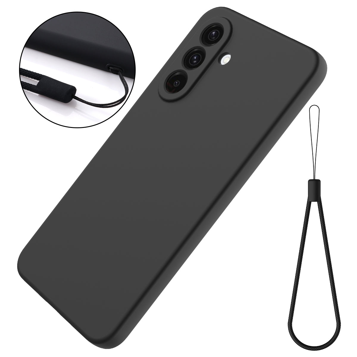 For Samsung Galaxy S26+ Liquid Silicone Case Phone Back Cover with Hand Strap