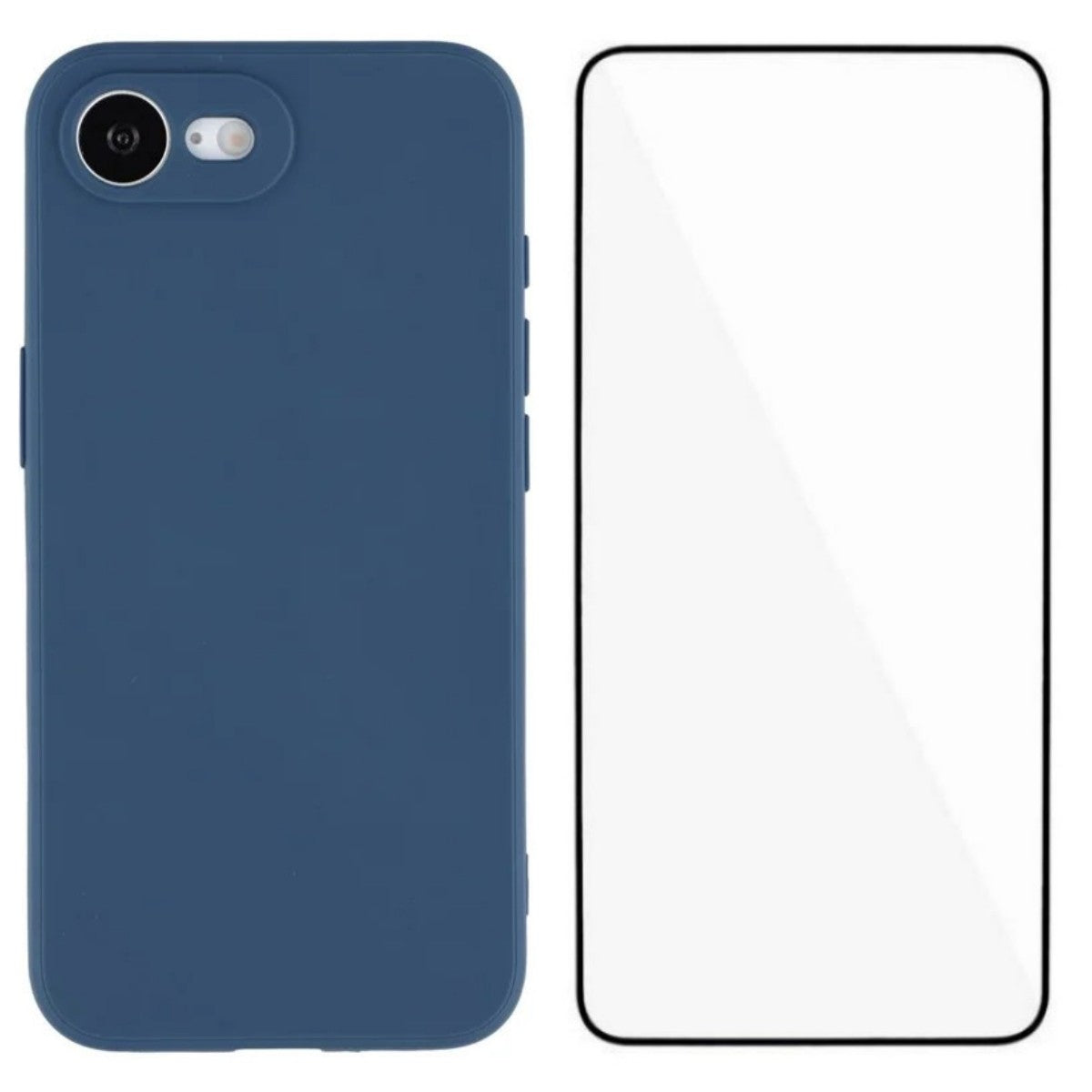 WANLONFENG For iPhone 17e / 16e Case  ZB Series Precise Cutouts Straight Edge TPU Phone Cover with Tempered Glass Film