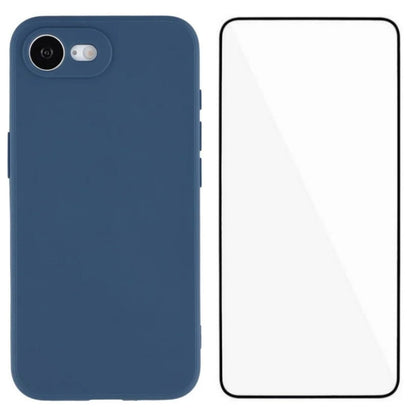 WANLONFENG For iPhone 17e / 16e Case  ZB Series Precise Cutouts Straight Edge TPU Phone Cover with Tempered Glass Film