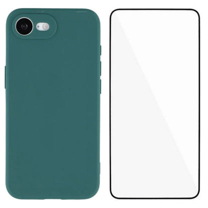 WANLONFENG For iPhone 17e / 16e Case  ZB Series Precise Cutouts Straight Edge TPU Phone Cover with Tempered Glass Film