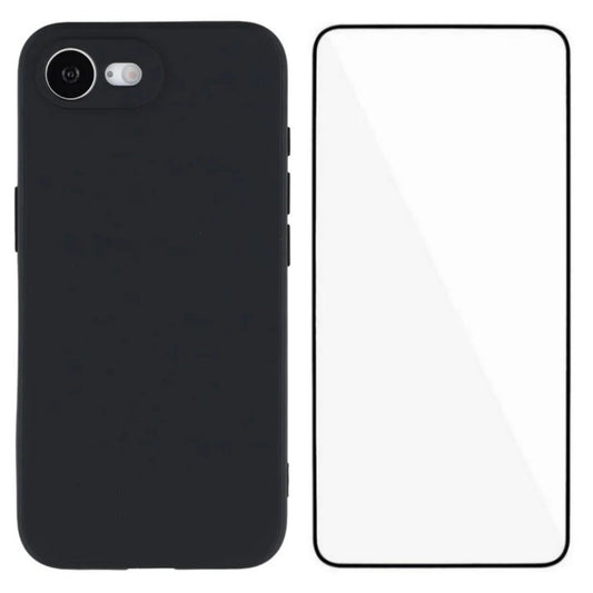 WANLONFENG For iPhone 17e / 16e Case  ZB Series Precise Cutouts Straight Edge TPU Phone Cover with Tempered Glass Film