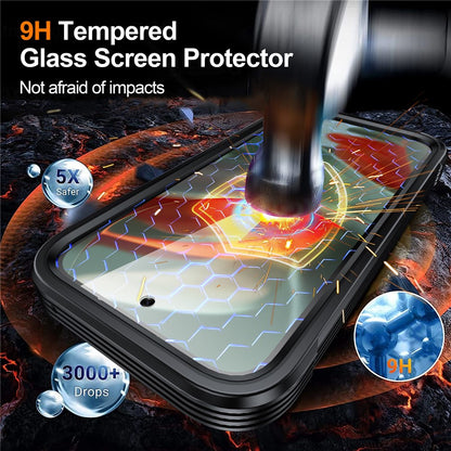 For Google Pixel 10a Magnetic Case PC + TPU Phone Cover with Tempered Glass Screen Film