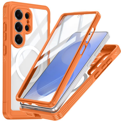 For Samsung Galaxy S26 Ultra Magnetic Case PC + TPU Phone Cover with Tempered Glass Screen Film