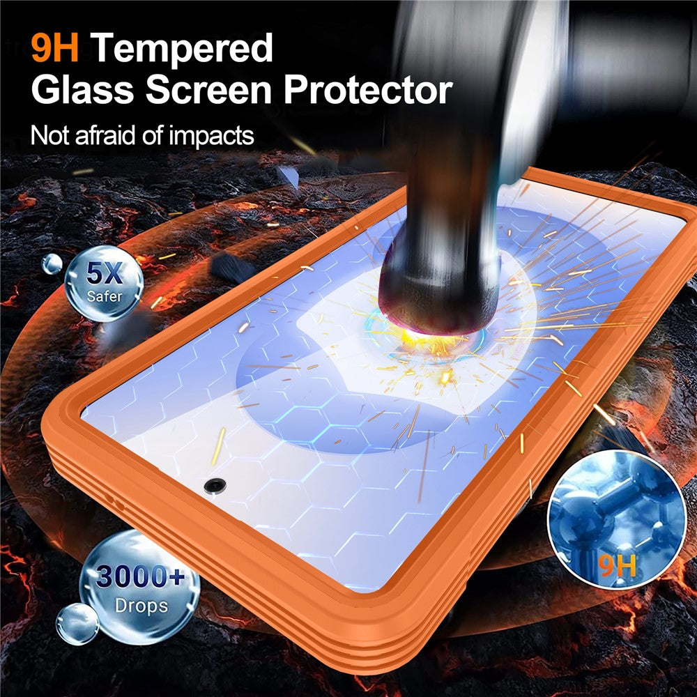 For Samsung Galaxy S26 Ultra Magnetic Case PC + TPU Phone Cover with Tempered Glass Screen Film
