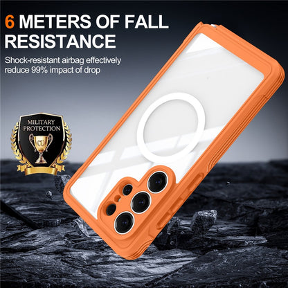 For Samsung Galaxy S26 Ultra Magnetic Case PC + TPU Phone Cover with Tempered Glass Screen Film