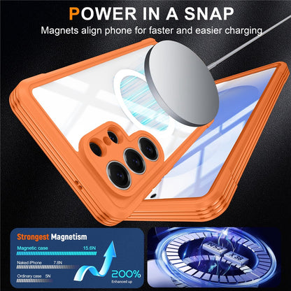 For Samsung Galaxy S26 Ultra Magnetic Case PC + TPU Phone Cover with Tempered Glass Screen Film