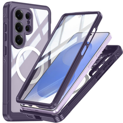 For Samsung Galaxy S26 Ultra Magnetic Case PC + TPU Phone Cover with Tempered Glass Screen Film