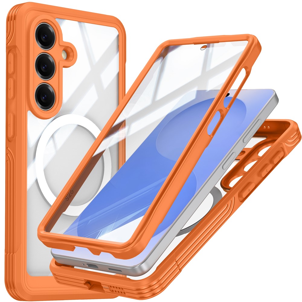 For Samsung Galaxy S26+ Magnetic Case PC + TPU Phone Cover with Tempered Glass Screen Film