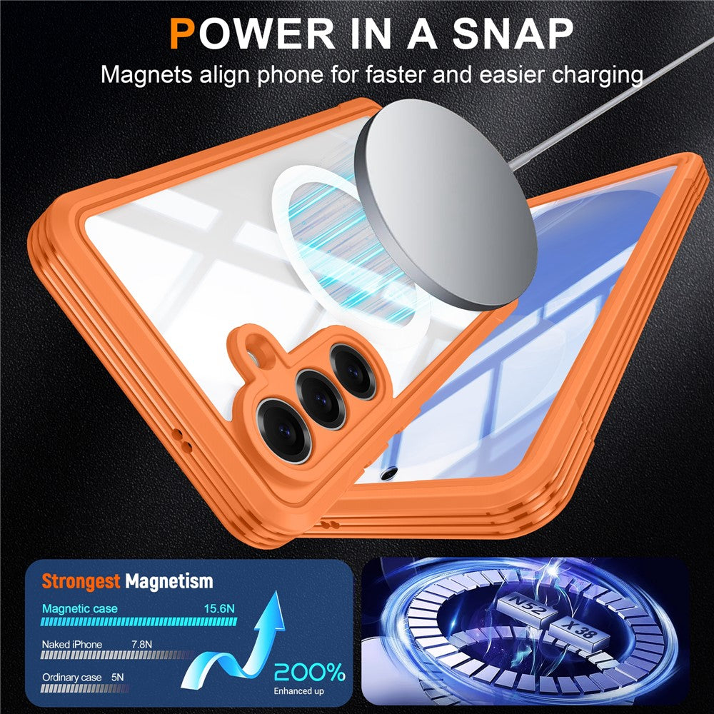 For Samsung Galaxy S26+ Magnetic Case PC + TPU Phone Cover with Tempered Glass Screen Film