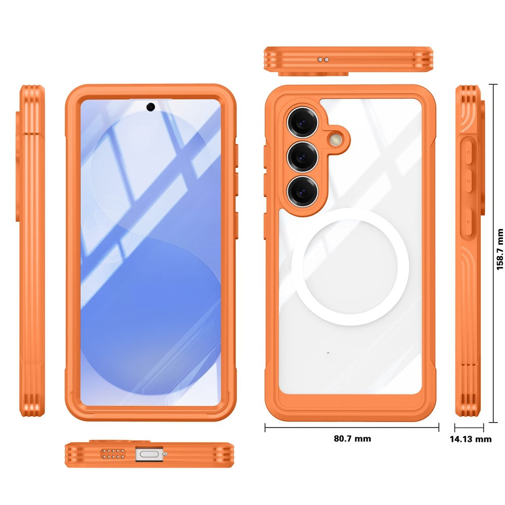 For Samsung Galaxy S26+ Magnetic Case PC + TPU Phone Cover with Tempered Glass Screen Film