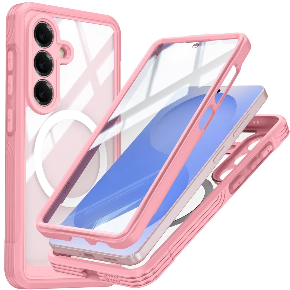 For Samsung Galaxy S26+ Magnetic Case PC + TPU Phone Cover with Tempered Glass Screen Film