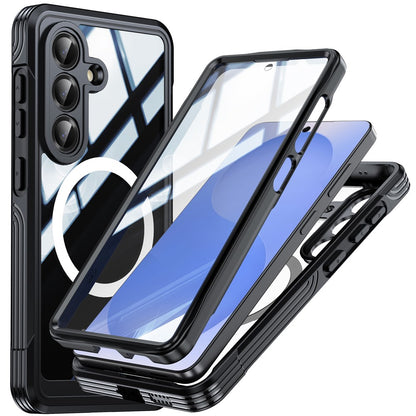 For Samsung Galaxy S26+ Magnetic Case PC + TPU Phone Cover with Tempered Glass Screen Film