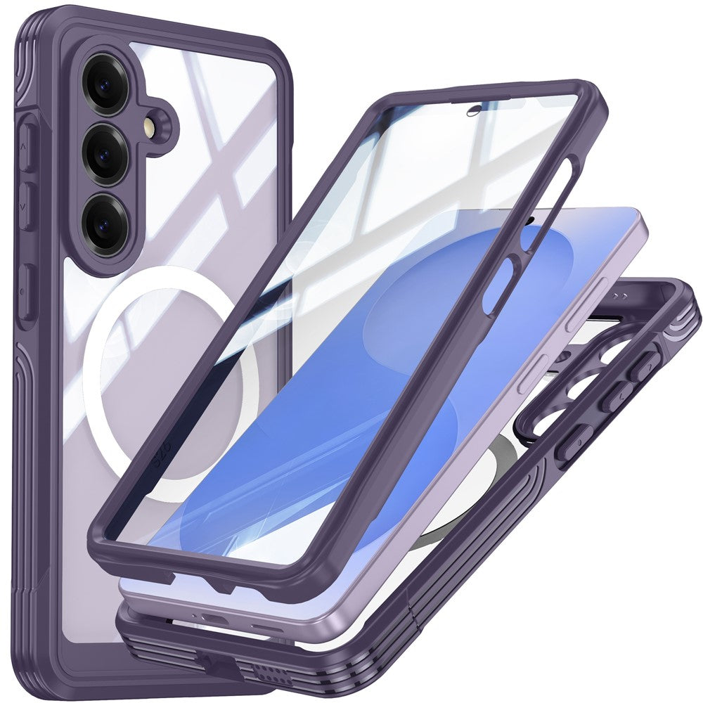 For Samsung Galaxy S26+ Magnetic Case PC + TPU Phone Cover with Tempered Glass Screen Film