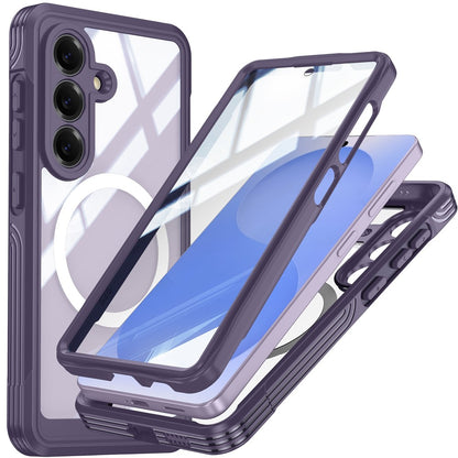 For Samsung Galaxy S26+ Magnetic Case PC + TPU Phone Cover with Tempered Glass Screen Film