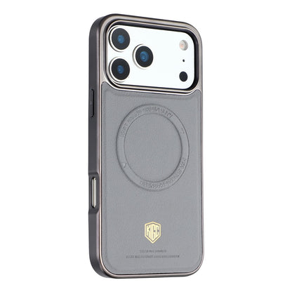 KIGC For iPhone 17 Pro Case Compatible with MagSafe PC + TPU + PU Electroplating Phone Cover