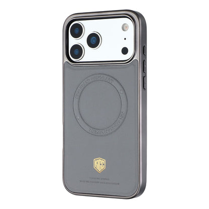 KIGC For iPhone 17 Pro Case Compatible with MagSafe PC + TPU + PU Electroplating Phone Cover