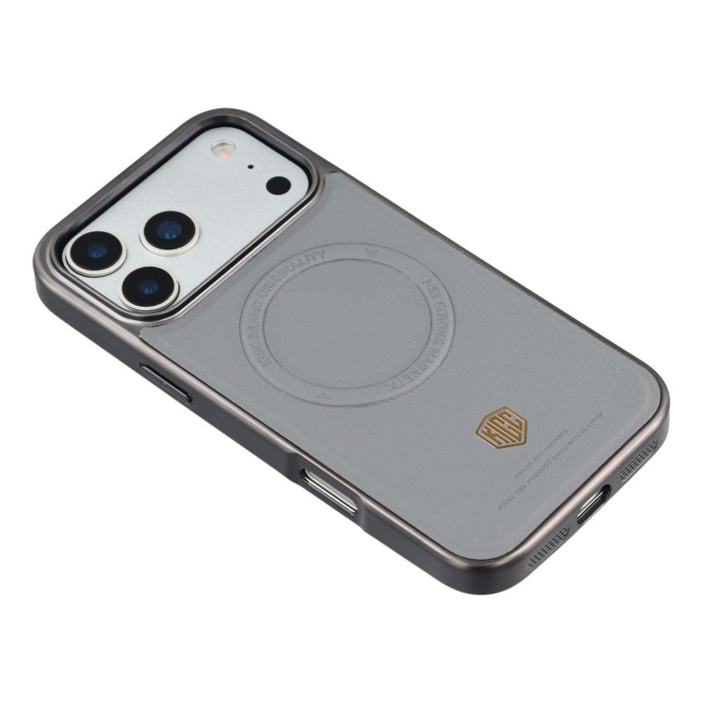 KIGC For iPhone 17 Pro Case Compatible with MagSafe PC + TPU + PU Electroplating Phone Cover