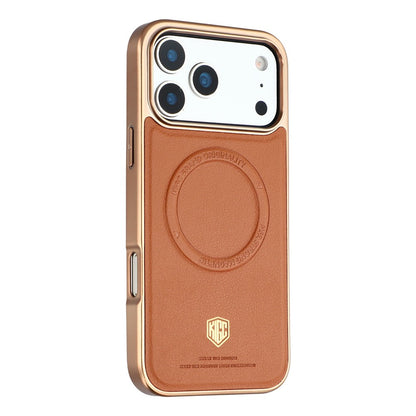 KIGC For iPhone 17 Pro Case Compatible with MagSafe PC + TPU + PU Electroplating Phone Cover