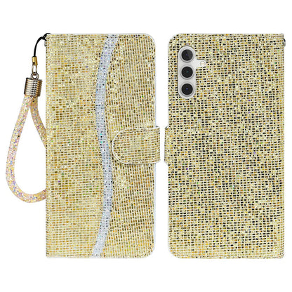 For Samsung Galaxy S26+ Case PU Leather Wallet Card Slots Glitter Phone Cover