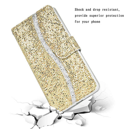 For Samsung Galaxy S26+ Case PU Leather Wallet Card Slots Glitter Phone Cover