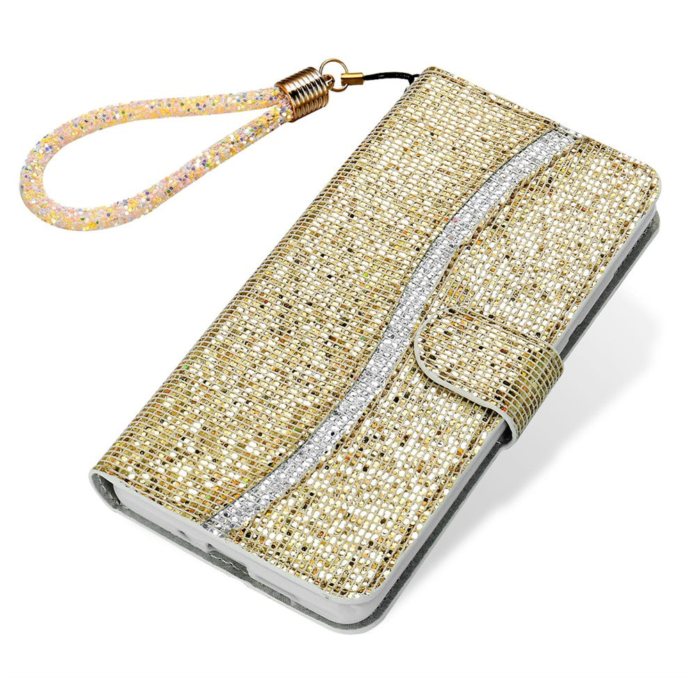For Samsung Galaxy S26+ Case PU Leather Wallet Card Slots Glitter Phone Cover