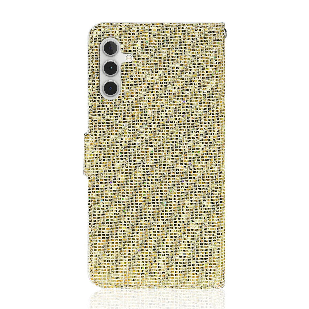 For Samsung Galaxy S26+ Case PU Leather Wallet Card Slots Glitter Phone Cover