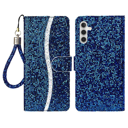 For Samsung Galaxy S26+ Case PU Leather Wallet Card Slots Glitter Phone Cover