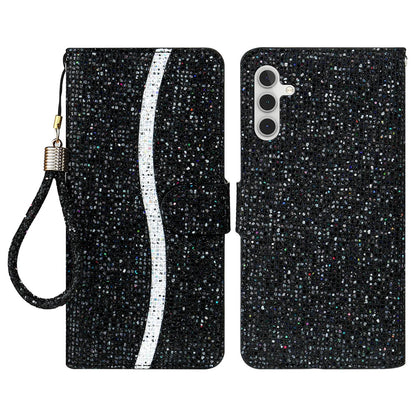 For Samsung Galaxy S26+ Case PU Leather Wallet Card Slots Glitter Phone Cover