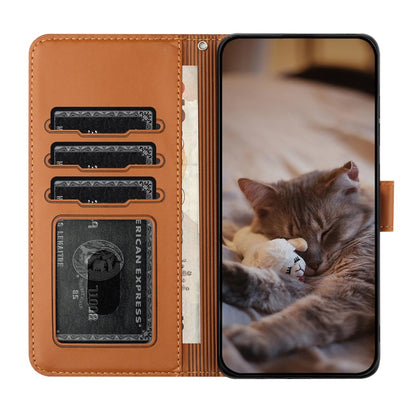 For Samsung Galaxy S26 Ultra Case with Wrist Strap Leather Phone Cover Wall Cats Pattern